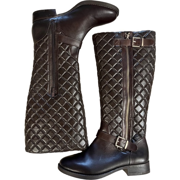 ARTURO CHIANG Quilted Riding Boots Brown - Picture 6 of 12